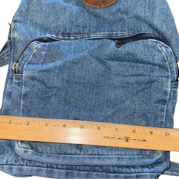 Vintage Rugged Exposure Denim Backpack Blue Jean 90s Y2K Bag - Picture 10 of 12